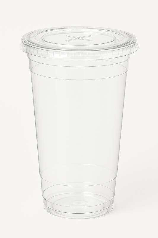 20oz (clear) Cold PET Cup + Lids + Straw.