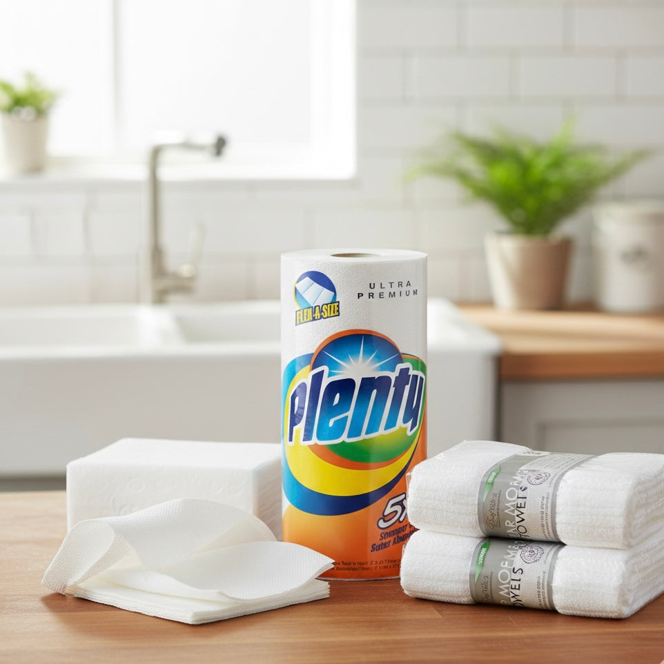 Napkins, paper and towel