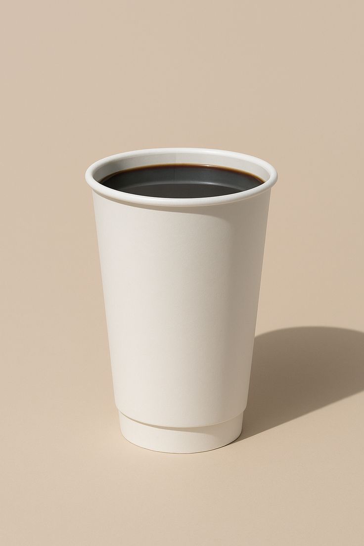 16 oz  Premium Double Wall Coffee Cups with Black Lids