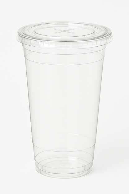 20oz (clear) Cold PET Cup + Lids + Straw.