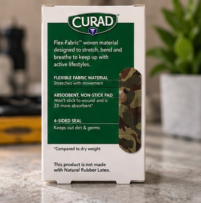 CURAD Camo Flex-Fabric Bandages – 25 Count