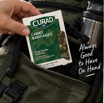 CURAD Camo Flex-Fabric Bandages – 25 Count