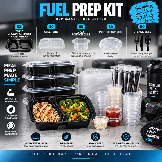 Fuel Prep Kit – Complete 50-Meal Prep Container & Portion Kit