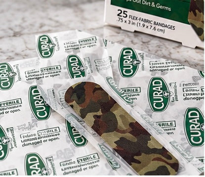 CURAD Camo Flex-Fabric Bandages – 25 Count