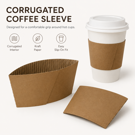 Kraft Coffee Cup Sleeves    Pack of 50
