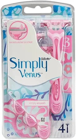 Gillette Simply Venus Women’s Disposable Razors – 4 Count.